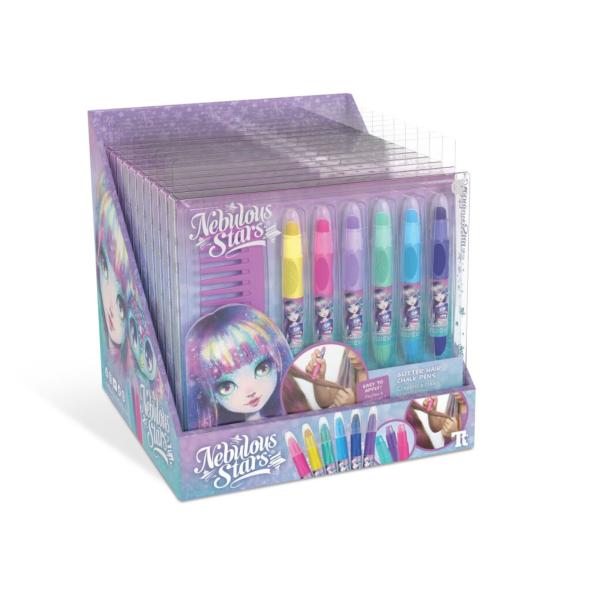 Tizas de Colores con Brillo para Cabello Displ/12 8a+