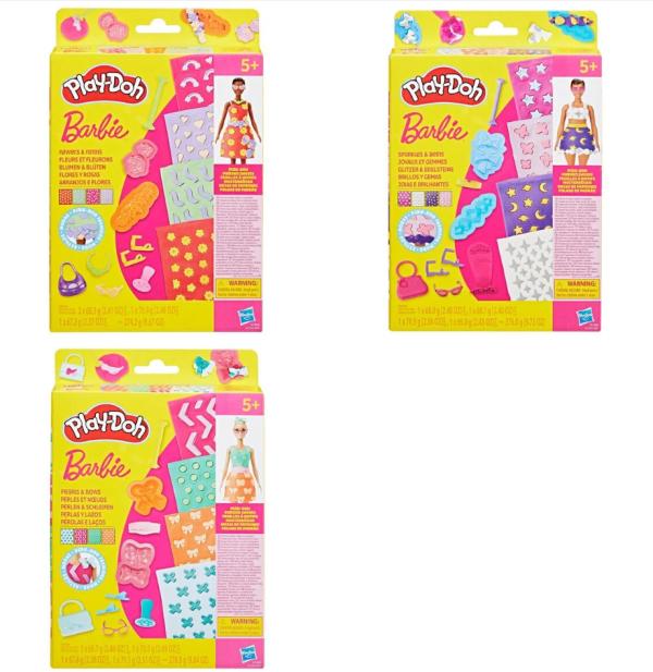 Play-Doh Crea Estilos de Plasticina Brillos y Gemas para Barbie Surt/3 5a+