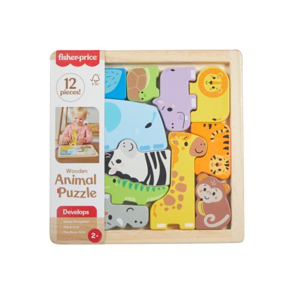 Fisher-Price Rompecabezas Amigos Animalitos de la Selva de Madera Displ/7 2a+