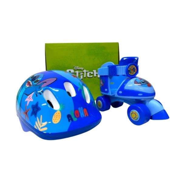 Patines de 4 Ruedas C/ Casco Disney Stitch para Principiantes T27-30 3a+