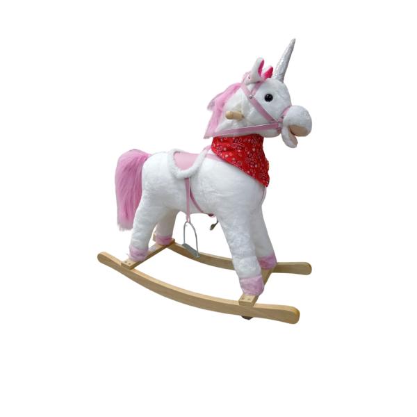 Unicornio  Mecedor Montable Color Blanco/Rosado y Sonidos 3a+ (459877)
