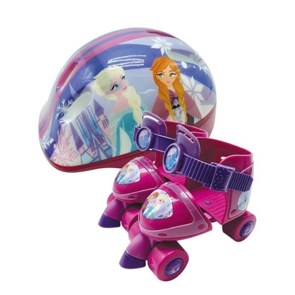 Patines de 4 Ruedas C/ Casco de Frozen para Principiantes T27-30 3a+