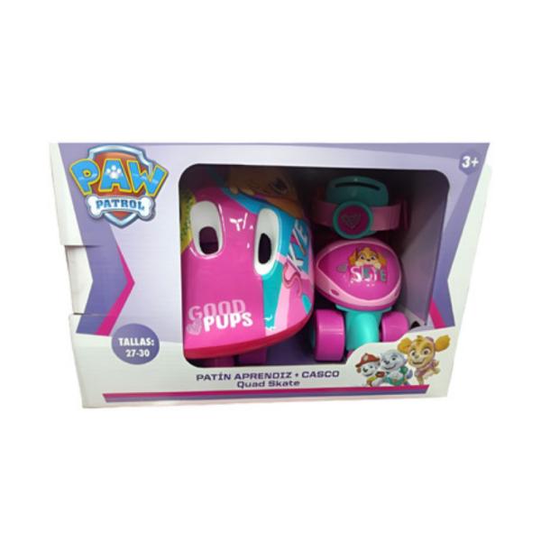Patines de 4 Ruedas C/ Casco de Paw Patrol para Principiantes T27-30 3a+