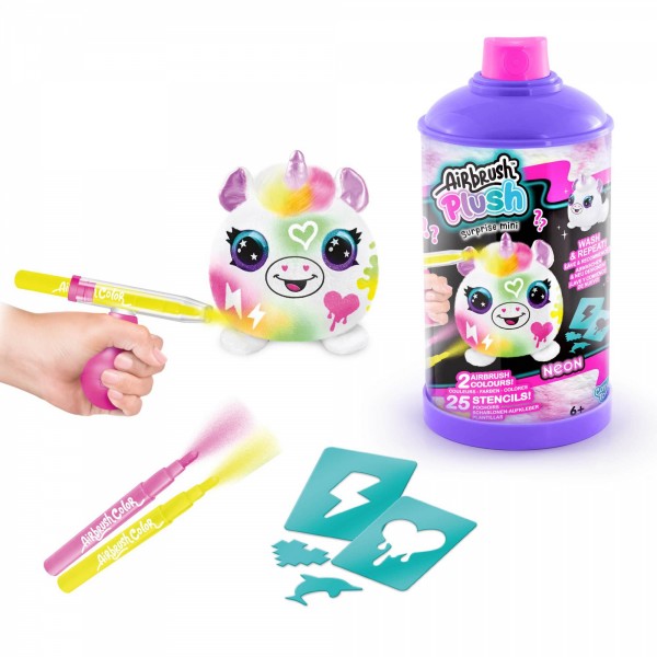 Peluche con Aerógrafo Lavable 10cm Displ/6  Surt/2  6a+