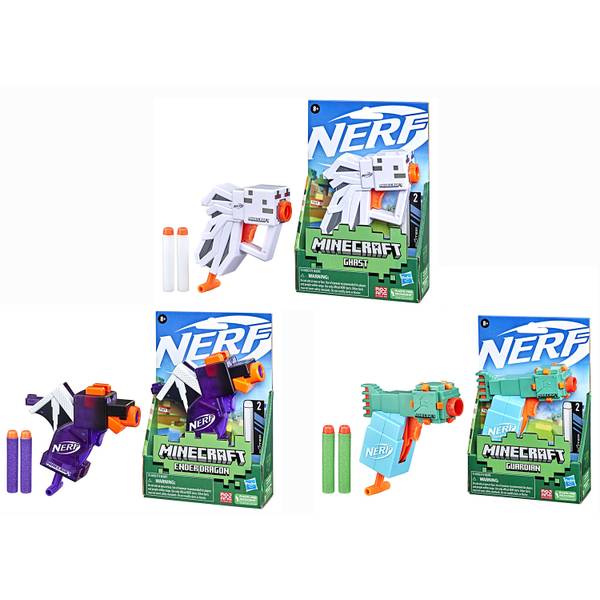 Lanzador Nerf Minecraft Surt/3 ( Ghast-Guardian-Ender Dragon)