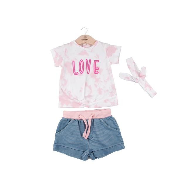 Conjunto de 2 Piezas + Cinta Blusa y Short Niña 12m (635883)