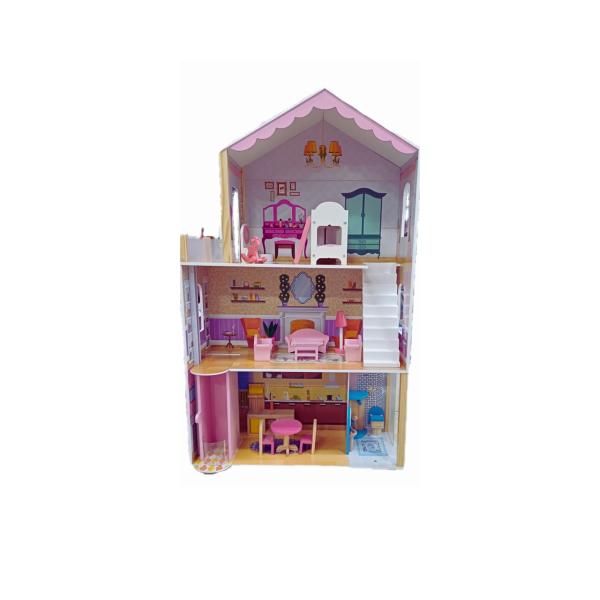 Casa de Muñecas de Madera con Mueblería 3a+ (76cm x 38cm x21cm)