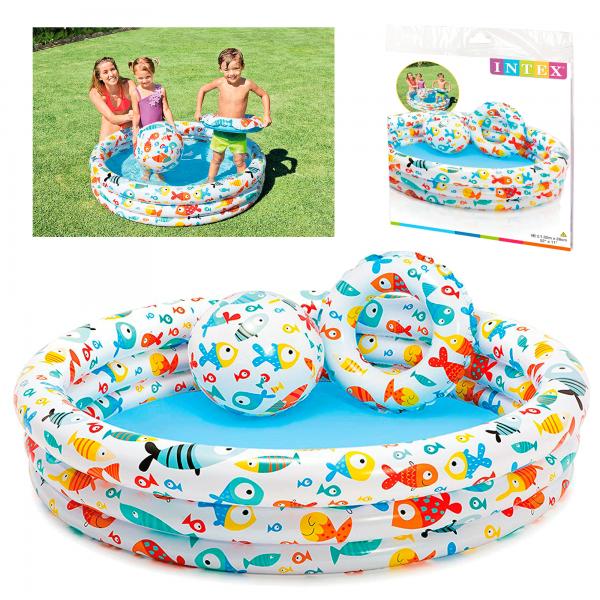 Piscina 3 Anillos 132x28cm Bola-Flotador 3a+ C12
