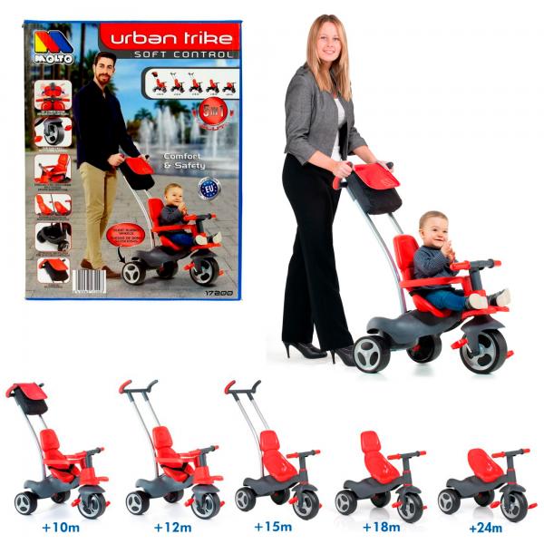 Triciclo Rojo/Negro Urban Trike 5 en1 10m+.