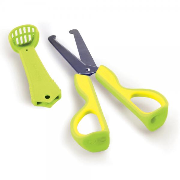 Tijeras de Comida para Bebé 3en1 Verde