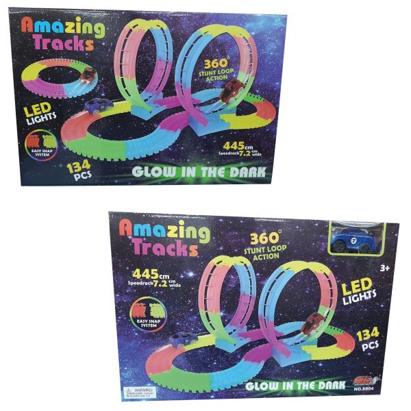 Pista Amazing 360° Brilla en la Oscuridad Luz Led 134pzs 3a+(438421)