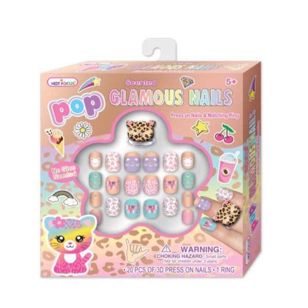 Pop Uñas Glamurosas Leopardo 5a+