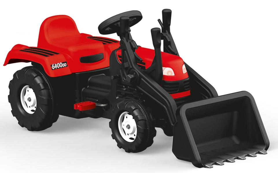 Tractor Rojo de Pedal con Pala Frontal 3a+