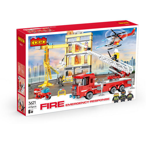 [CO3621] Camión de Emergencia  Bomberos   Armable 613 pzs 6a+