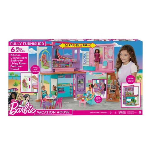 [MTHCD50] Barbie Casa de Vacaciones Malibu 3a+