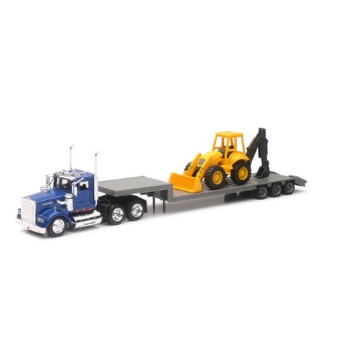 [TY15303B] Trailer 1:43 Kenworth W900 con Backhoe 5a+