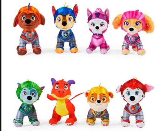 [BT6044393] Peluche Paw Patrol Rescue Knights Surt/8 Display/10 3a+