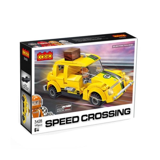 [CO3428] Carro Speed Crossing Amarillo Armable 193pzs 6a+