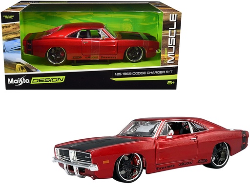 [MB32537] Carro Dodge Charger R/T Rojo Design Muscle 1969 Esc:1:24  8a+(325376)