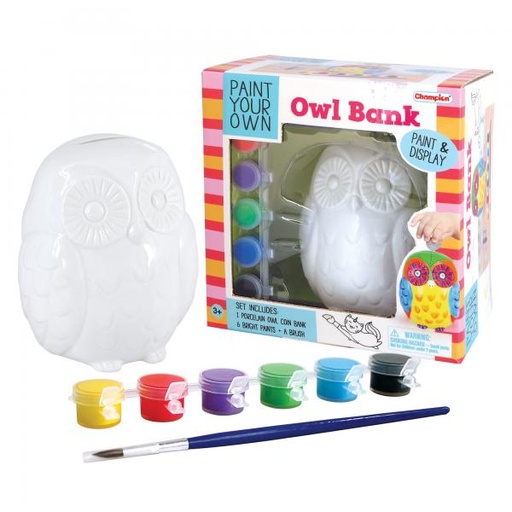 [CMDIY739] Alcancía de Buho de Porcelana para Pintar 3a+
