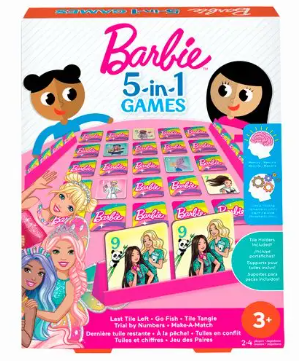 [MTHNV21] Mattel Games - Juego de Mesa de Barbie Memoria 5 en 1 5a+