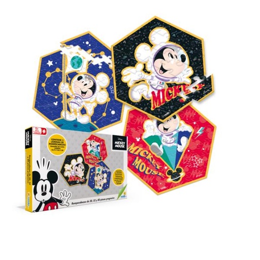 [RN12444] Rompecabezas Disney Mickey Mouse 3en1 5a+
