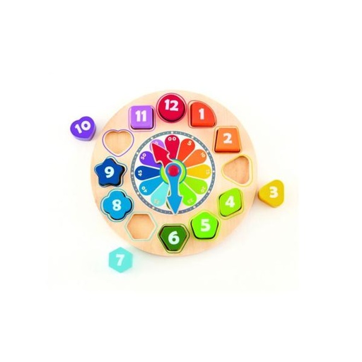 [HIE8043] Reloj de Madera para Aprender a Leer la Hora 13Pzs 2a+