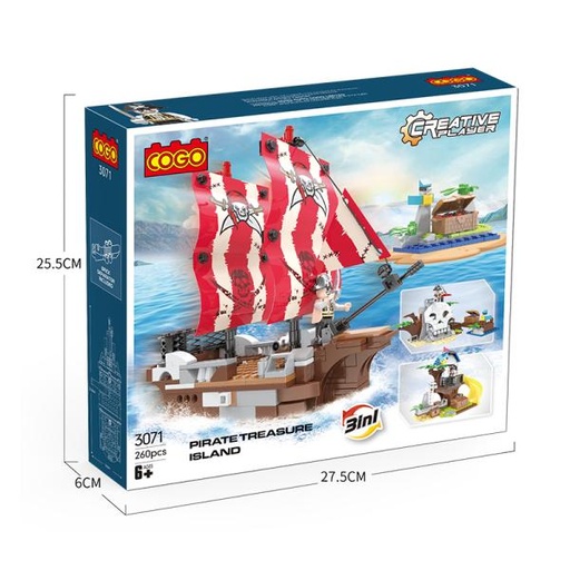 [CO3071] Barco Pirata de Armar 260 pzs 6a+