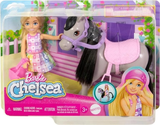 [MTHTK29] Muñeca Barbie Chelsea Paseo en Pony 3a+
