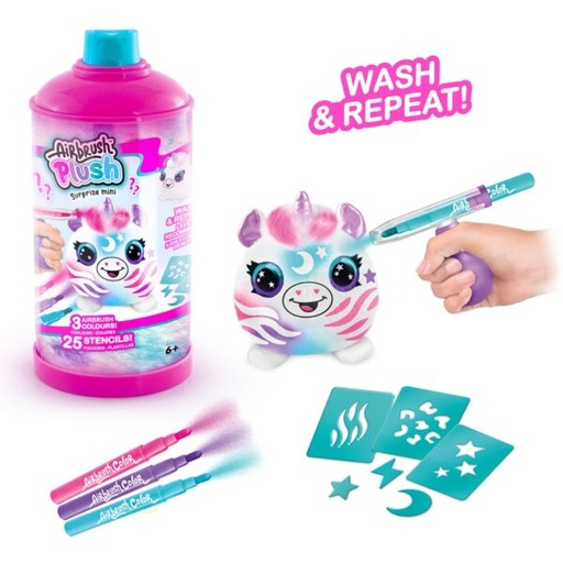 [CTOFG282] Peluche Mini con Aerógrafo Lavable 10cm Displ/6  Surt/6  6a+