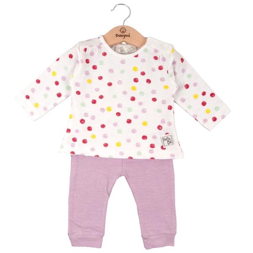 [BBL1308073M] Conjunto de 2 Piezas Manga Larga Color Malva Niña 3m (612860)