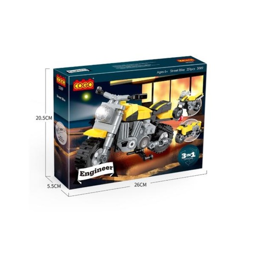 [CO3089] Motocicleta Armable 3en1 251 Pzs 6a+