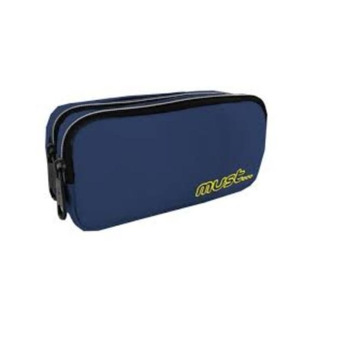[DK584957] Cartuchera Must Monochrome Plus 20X6X9 cm 2 Cremalleras, Azul Marino 900D Rpet