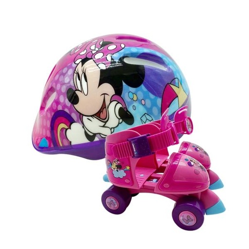 [PI11443MN] Patines de 4 Ruedas C/ Casco de Minnie para Principiantes T27-30 3a+