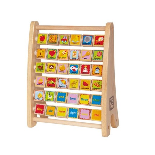 [HIE1002] Ábaco de Madera del Alfabeto 3a+