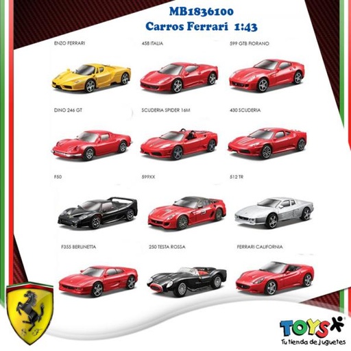[MB1836100] Carro Ferrari R&P 1:43 Display/12 Surt/8 3a+ (360000)