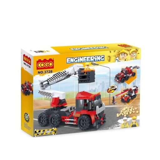 [CO3728] Vehículo Engineering Grúa 3en1 300pzs 6a+