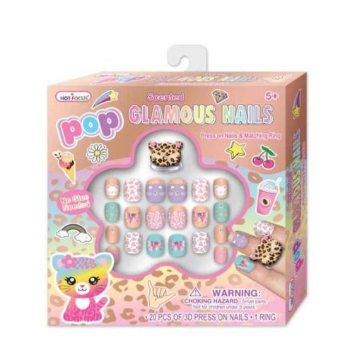 [HF031LP] Pop Uñas Glamurosas Leopardo 5a+