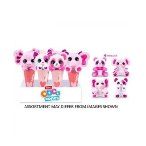 [ZU9639] Peluches Coco Surprise Conos Display/12  Surt/4 3a+