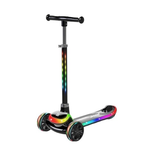 [SP7007BLK] Scooter Firefly Negro Ajustable de 3 Ruedas Firefly con Luz 3a+ 50kg Max (200958)