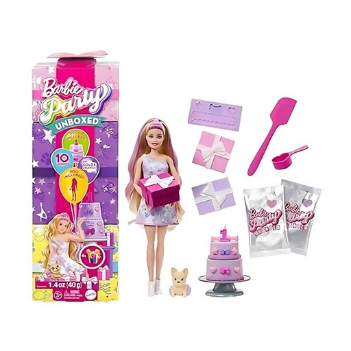 [MTJFG68] Muñeca Barbie Party con Accesorios Surt/3  3a+