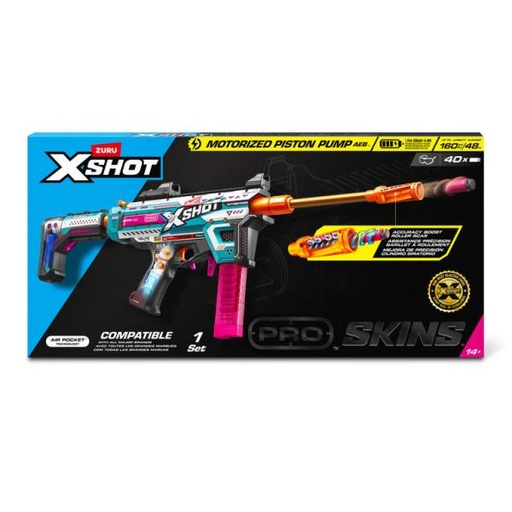 [ZU36821] Lanzador de Dardos X-Shot Motorizada Pro Skins 14a+