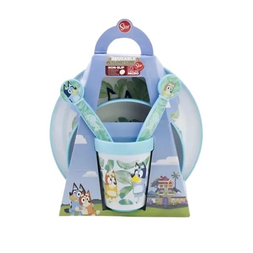 [SR50601] Set de Vajilla Antideslizante 5 Pzs de Bluey