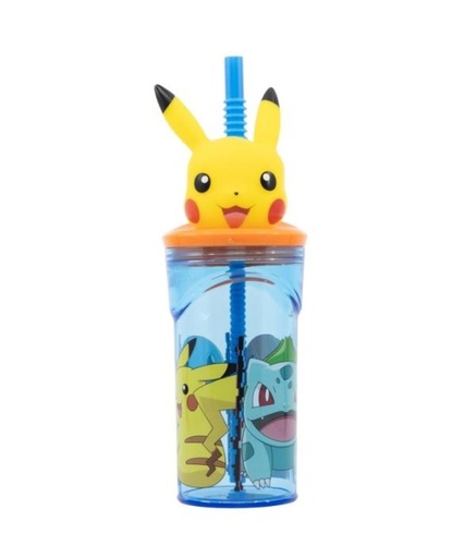 [SR08066] Vaso con Tapa 3D de Pokémon Pikachu 360ml