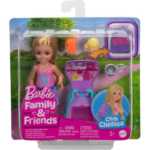 [MTJBF46] Muñeca Barbie Chelsea con Mochila de Horneando Cupcakes 3a+