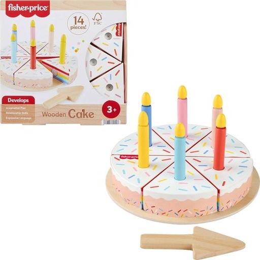 [MTJGR82] Fisher-Price Pastel de Madera 14Pzs 3a+