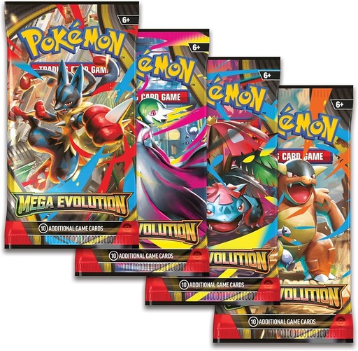[CD13611] Cartas p/Intercambio Pokémon Mega Evolution Sobre x10 Tarjetas Displ/36 S/4 6a+ (136144)