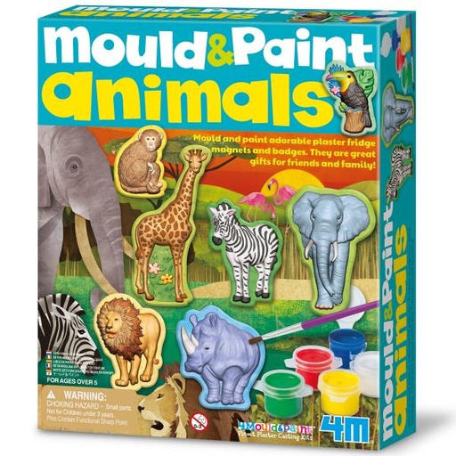 [4M4775] Juego Pinta y Moldea Animales de Yeso 5a+
