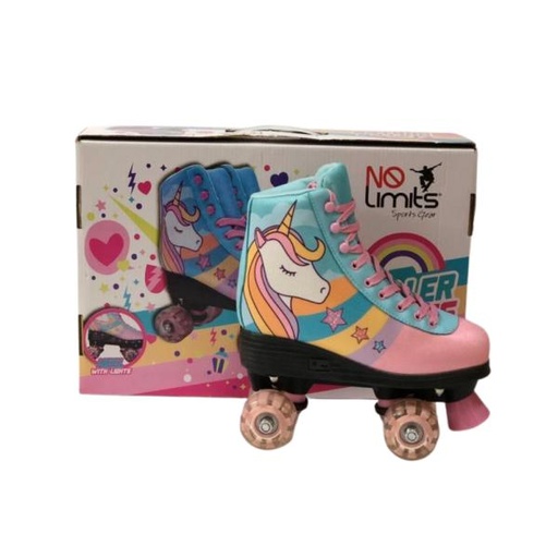 [YX0126PY38] Patines Unicornio con Luz Talla 38  (39107)